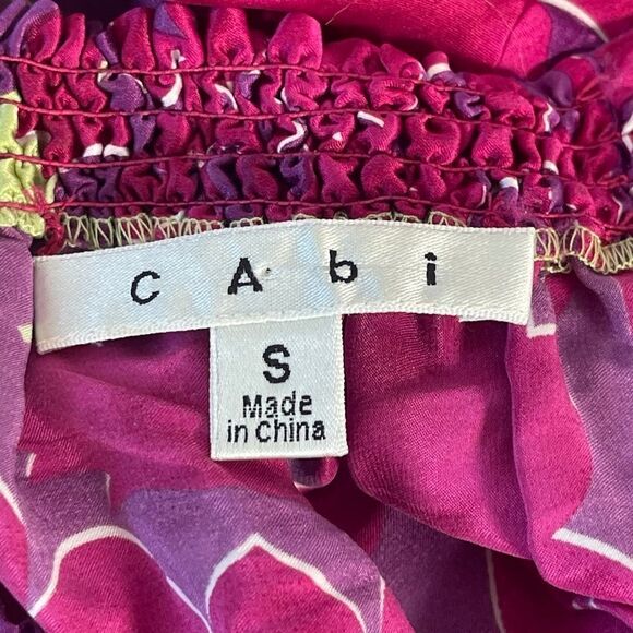 CAbi Cosmo 100% Silk Floral Sleeveless Tunic Top Sz S - Picture 7 of 9